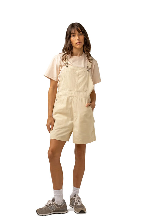 Rhythm Tide Short Overall - Ecru - Full Body Shot