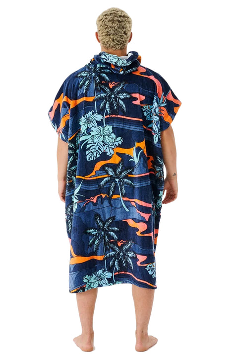 Rip Curl Combo Print Hooded Towel - Navy / Orange - Back
