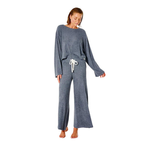 Rip Curl Cozy Wide Leg Pant - Dark Grey Marle