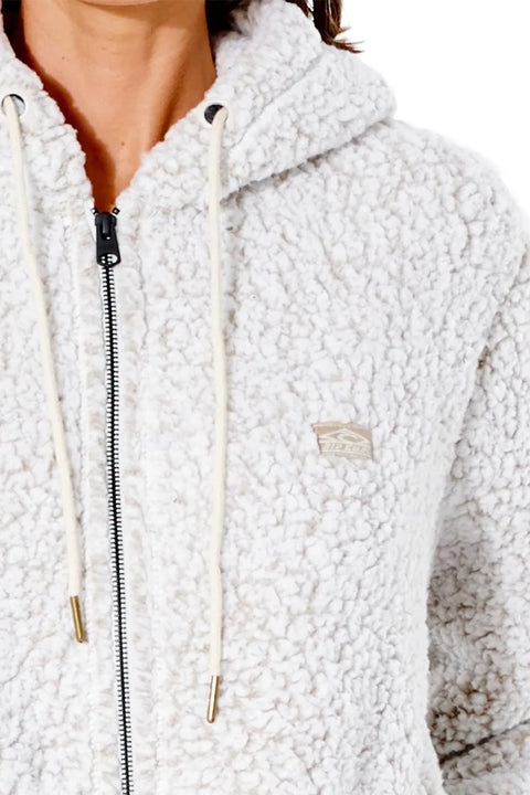 Rip Curl Dark N Stormy Zip Through Jacket - Off White