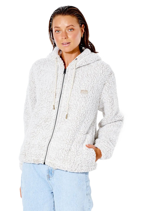 Rip Curl Dark N Stormy Zip Through Jacket - Off White