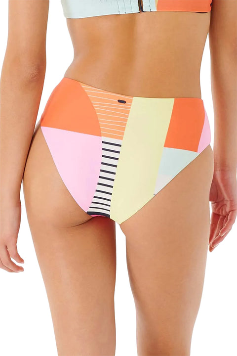 Rip Curl Day Break Mid Rise Good Coverage Bikini Bottom X Erin Miller Wray - Multico - Back