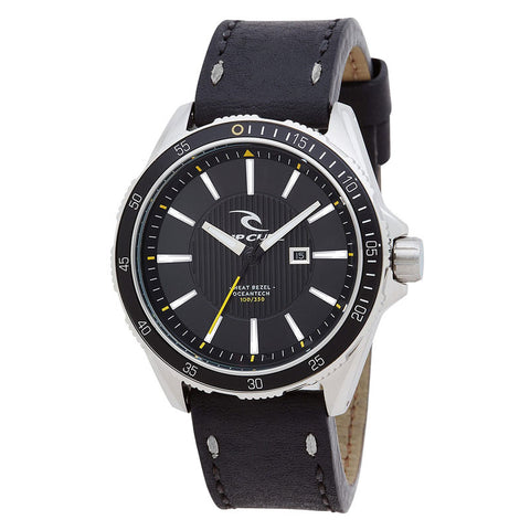 Rip Curl DVR-100 Surf Leather Watch - Black