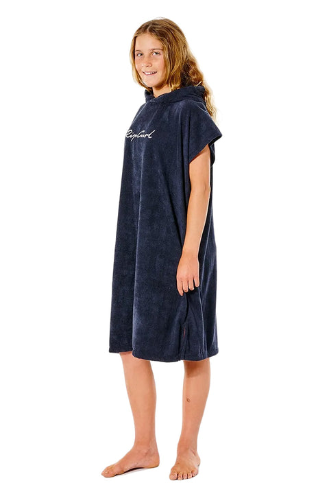 Rip Curl Girl's Script Hooded Towel - Black - Side