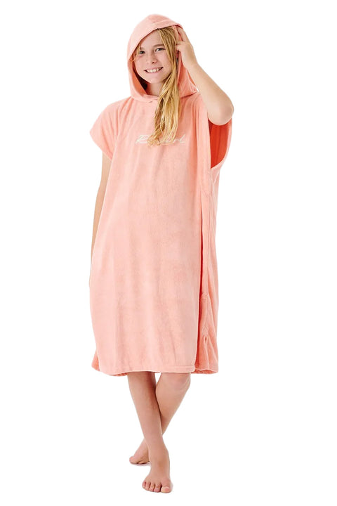Rip Curl Girl's Script Hooded Towel - Shell Coral