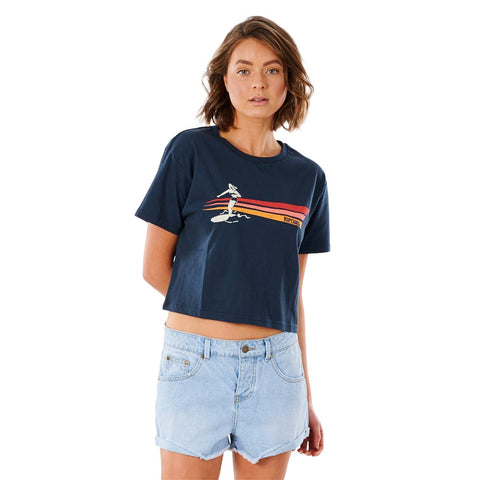 Rip Curl Golden State Crop Tee - Navy