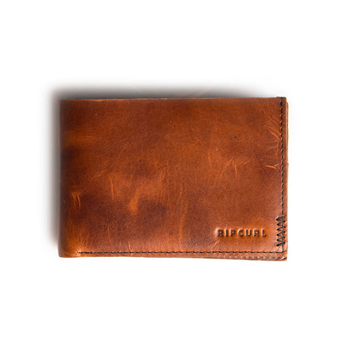 Rip Curl Handcrafted Slim Leather Wallet - Brown
