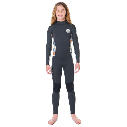 Rip Curl Junior Girls Dawn Patrol 3/2 Back Zip Wetsuit - Charcoal Grey