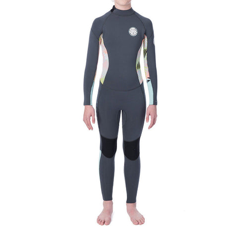 Rip Curl Junior Girls Dawn Patrol 4/3 Back Zip Wetsuit - Charcoal