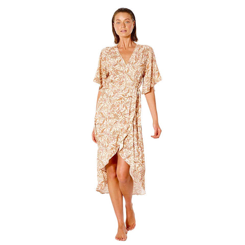 Rip Curl Lunar Tides Wrap Dress - Nude