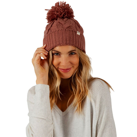 Rip Curl Powder Pom-Pom Beanie - Dusty Rose