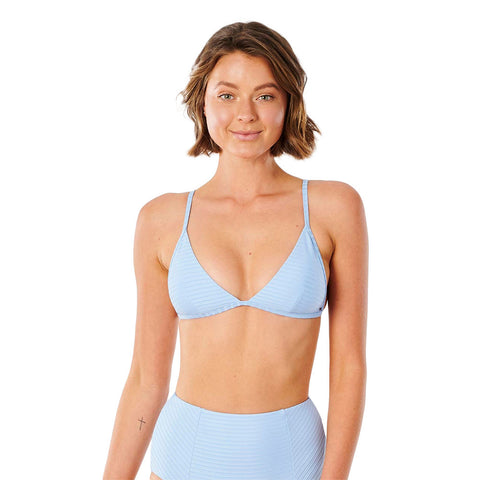 Rip Curl Premium Surf Banded Fixed Bikini Top - Mid Blue