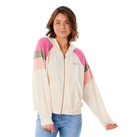 Rip Curl Shore Side Zip Through Fleece - Off White