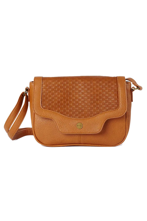 Rip Curl Wanderer Crossbody Handbag - Tan- Front strap down