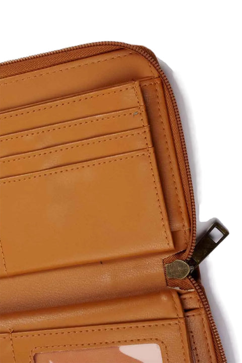 Rip Curl Wanderer Oversized Wallet - Tan-Open and Zoomed in