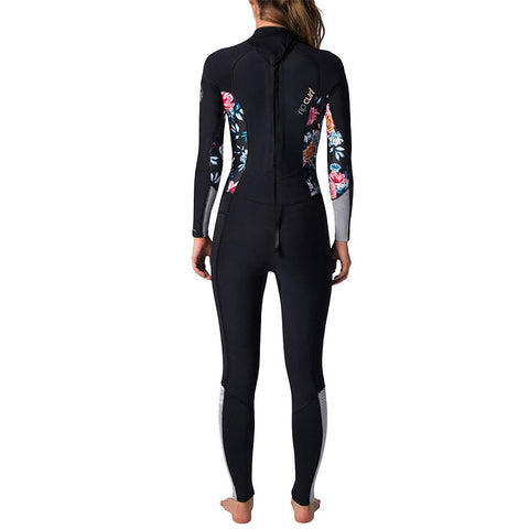 Rip Curl Women's Dawn Patrol 3/2 Back Zip Wetsuit - Black/White