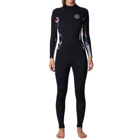 Rip Curl Women's Dawn Patrol 3/2 Back Zip Wetsuit - Black/White