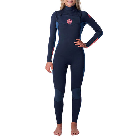 Rip Curl Women's Dawn Patrol Chest Zip 3/2 Wetsuit - Stealth