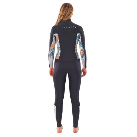 Rip Curl Women's Dawn Patrol Chest Zip 3/2 Wetsuit - Charcoal / Grey