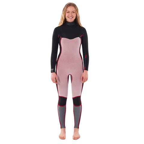 Rip Curl Women's Dawn Patrol Chest Zip 3/2 Wetsuit - Charcoal / Grey