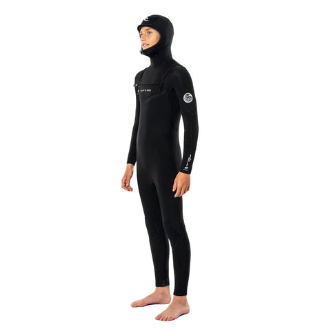 Rip Curl Youth Dawn Patrol 5/4 Hooded Wetsuit - Black