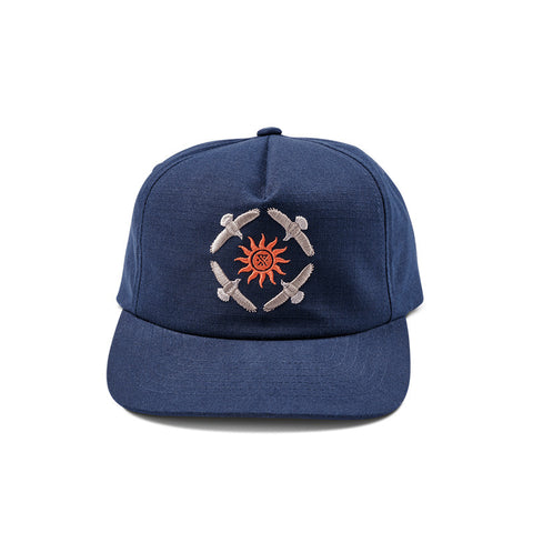 Roark Eagle 5 Panel Strapback Hat - Navy