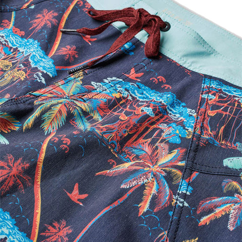 Roark Revival Savage Banyan Boardshorts - Navy - Closeup