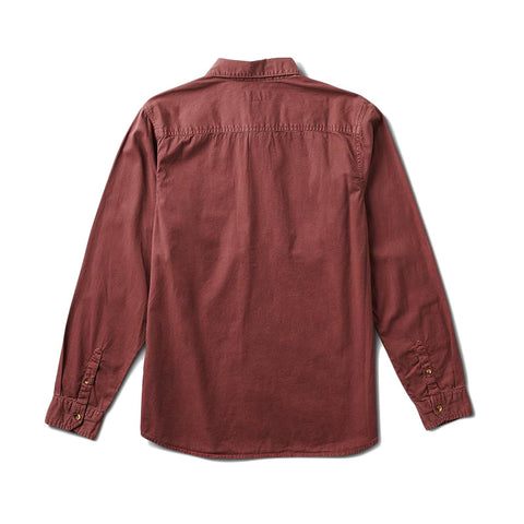 Roark Well Worn Long Sleeve Button Up Shirt - Maroon