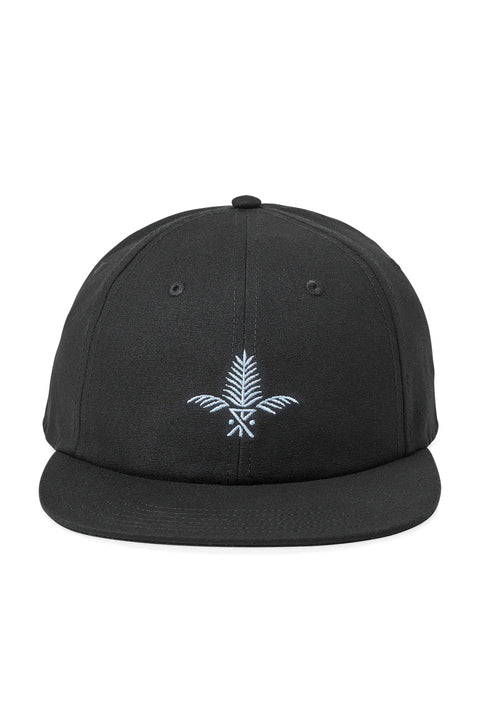 Roark Silver Fern 6 Panel Hat - Black