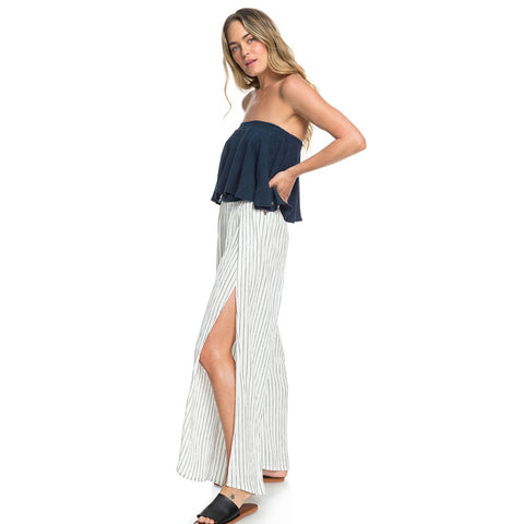 Roxy Adventure Wide Leg Pant - Anthracite Verti Pool Stripes