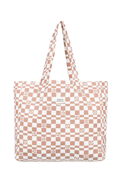 Roxy Anti Bad Vibes Printed Large Tote Bag - Brown Combo