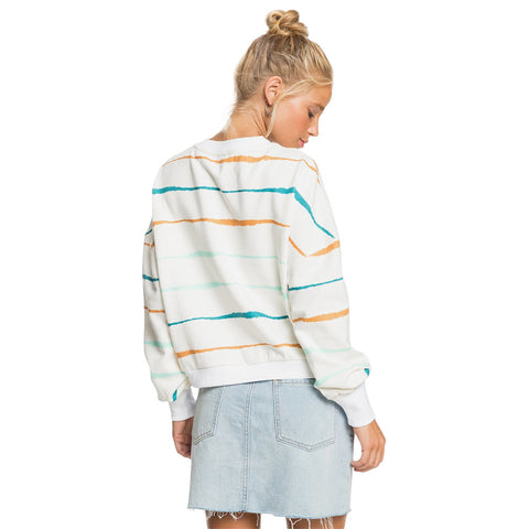 Roxy Bay Rolling Sweatshirt - Snow White Feel It Washed