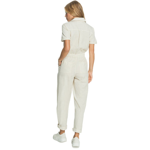 Roxy Beach Wonderland Short Sleeve Jumpsuit - Tapioca - 3
