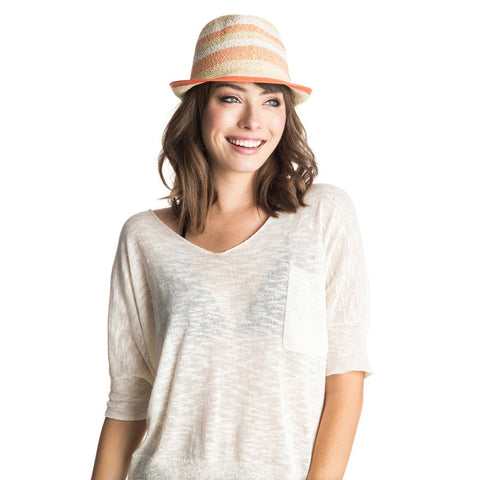 Roxy Big Swell Stripe Straw Fedora - Lark