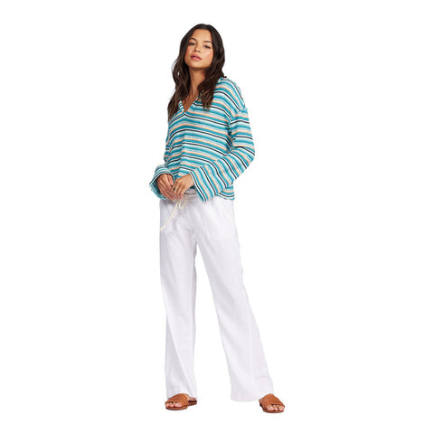 Roxy Bon Fire Stripe Hoodie - Biscay Bay Bayside Stripe