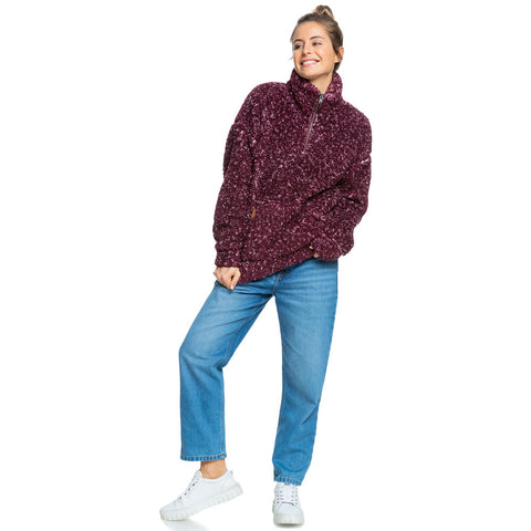 Roxy Bonfires On The Beach Half-Zip Fleece - Fig New Dots