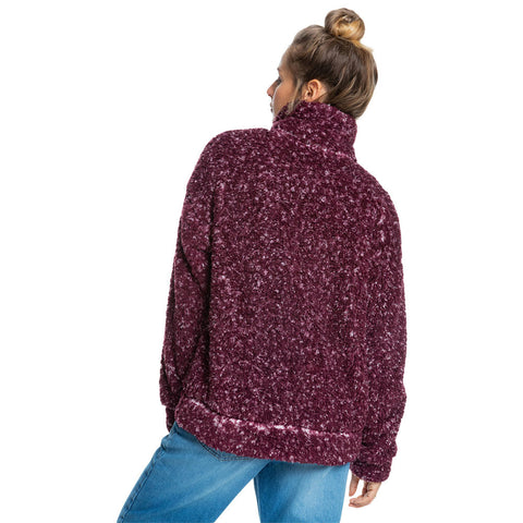Roxy Bonfires On The Beach Half-Zip Fleece - Fig New Dots