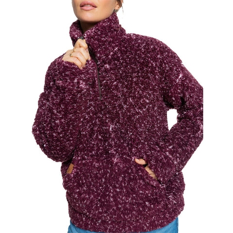 Roxy Bonfires On The Beach Half-Zip Fleece - Fig New Dots