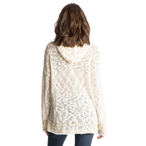 Roxy Border Field Hooded Sweater - Sand Piper