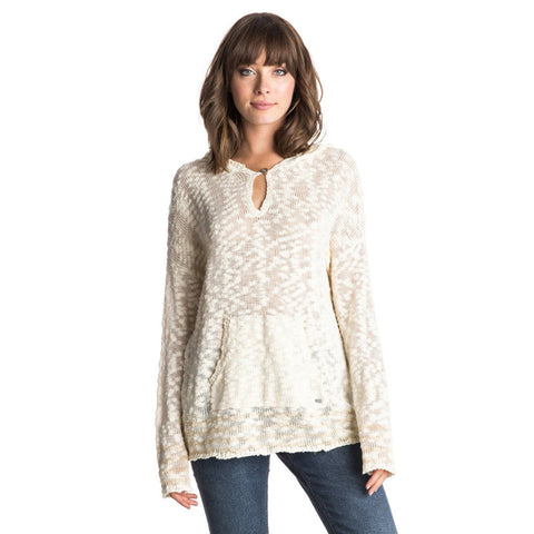Roxy Border Field Hooded Sweater - Sand Piper