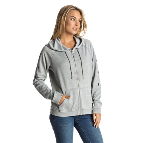Roxy Break Drop A Zip Up Hoodie - Heritage Heather