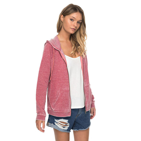 Roxy Break Drop Zip Up Hoodie - Rio Red