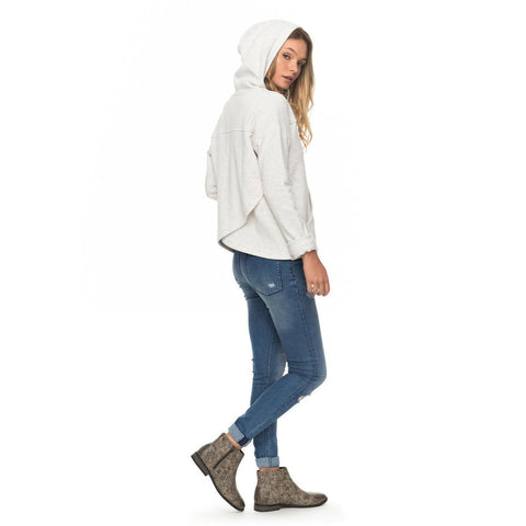Roxy Coasting Ahead Split Back Hooded Sweatshirt - Metro Heather