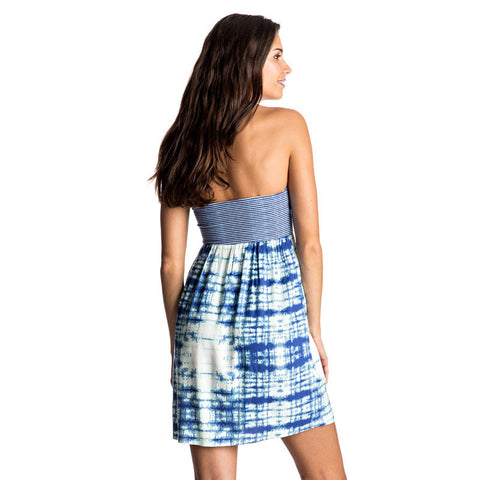 Roxy Crystal Light Strapless Dress - Marshmallow Antares Tie Dye