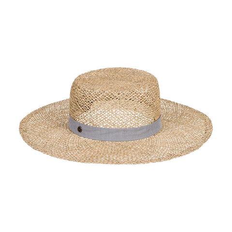 Roxy Eat Cake Straw Boater Hat - Natural