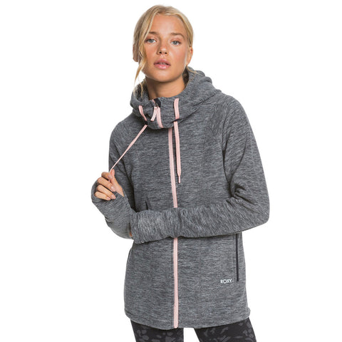 Roxy Electric Feeling ZipUp Polar Fleece Hoodie - Anthracite