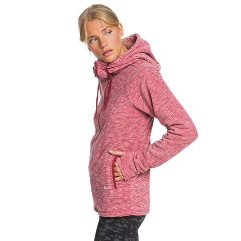 Roxy Electric Feeling ZipUp Polar Fleece Hoodie - Tibetan Red