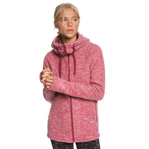 Roxy Electric Feeling ZipUp Polar Fleece Hoodie - Tibetan Red