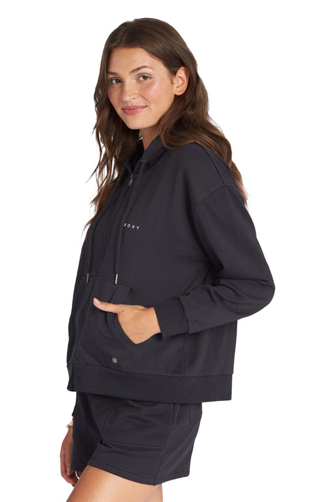 Roxy Evening Hike Zip Up Hoodie - Anthracite