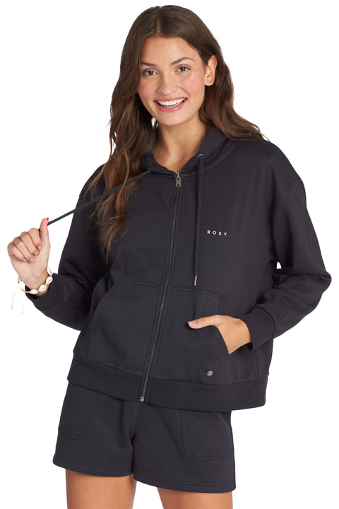 Roxy Evening Hike Zip Up Hoodie - Anthracite